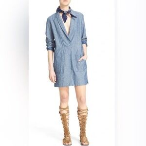 Free People "Done Up In Denim" chambray dress.